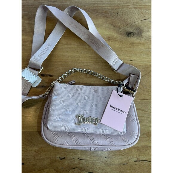 NWT Juicy Couture Double Trouble Crossbody -  Dusty‎ Blush Small Double Handbag - Picture 1 of 5